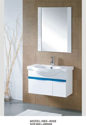 China Square Type PVC Bathroom Cabinet with mirror various size Stainless steel soft hinges supplier