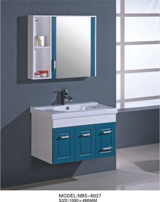 China White single sink bathroom vanity painted , rectangle sink vanity for bathroom 100 X47 / cm supplier