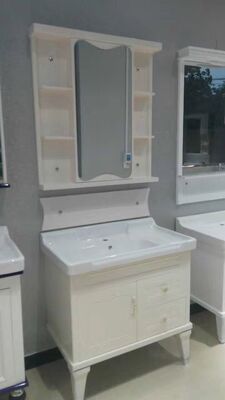 China Solid Wood / PVC Bathroom Cabinet 80cm * 47cm * 85cm PVC Vanity Cabinets supplier